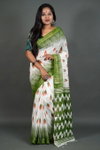 MG 453 Linen With Jari Border Printed Non Catalog Sarees Wholesale Online